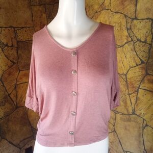Elegant Mauve Button-Down Shirt